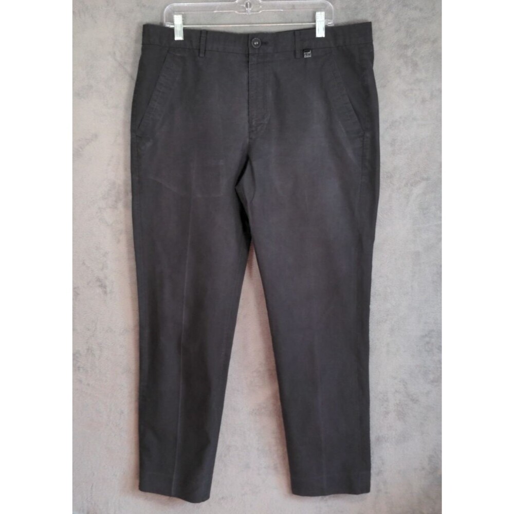 Armani Exchange Flat Front Chino Pants Black Straight Fit Mens 36x31 Cotton Blnd